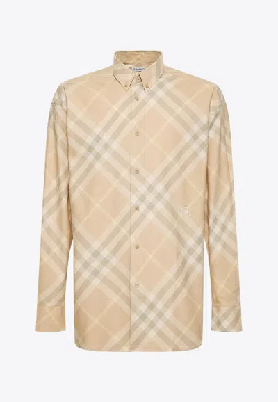 BURBERRY CHECKED BUTTON-DOWN SHIRT