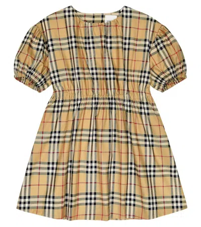 BURBERRY CHECKED COTTON-BLEND DRESS