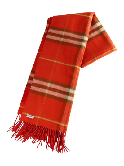 BURBERRY CHECKED FRINGED SCARF