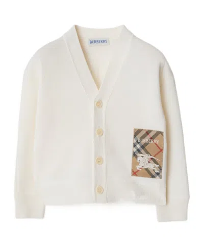 BURBERRY CHECK LABEL WOOL CARDIGAN