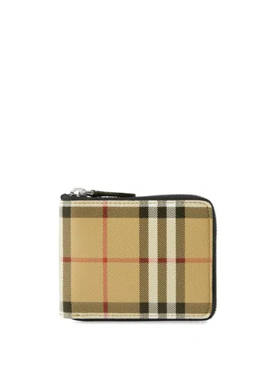 BURBERRY CHECKED ZIP-AROUND WALLET