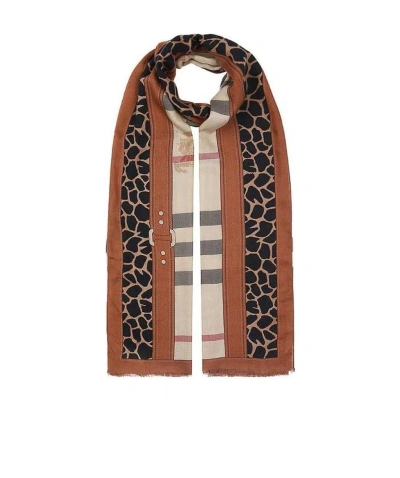 BURBERRY CHECKERED DETAIL SCARF