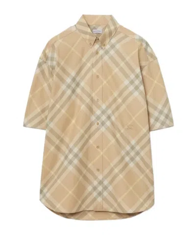 BURBERRY BURBERRY CHECKERED STRAIGHT HEM BUTTON-DOWN SHIRT