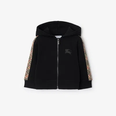 BURBERRY BURBERRY CHILDRENS CHECK TRIM COTTON ZIP HOODIE