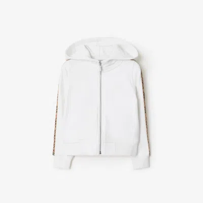 BURBERRY BURBERRY CHILDRENS CHECK TRIM COTTON ZIP HOODIE