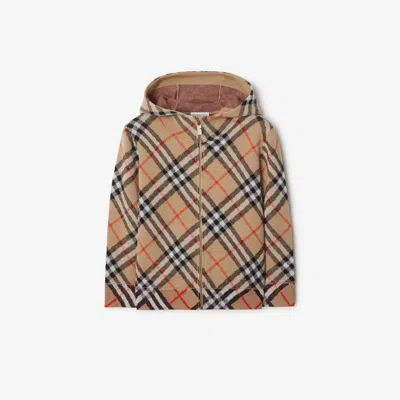 BURBERRY BURBERRY CHILDRENS CHECK WOOL ZIP HOODIE