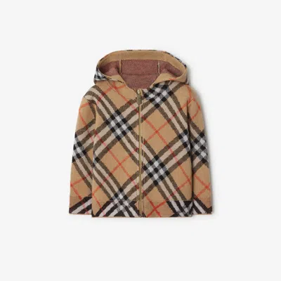 BURBERRY BURBERRY CHILDRENS CHECK WOOL ZIP HOODIE