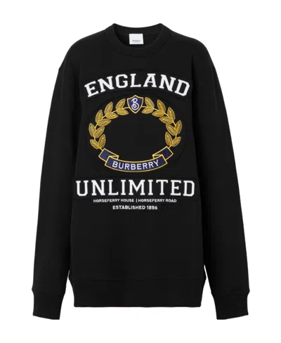 BURBERRY BURBERRY LOGO EMBROIDERED CREWNECK SWEATSHIRT