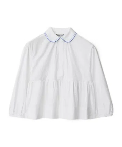 BURBERRY BURBERRY KIDS EMBROIDERED COLLAR BLOUSE