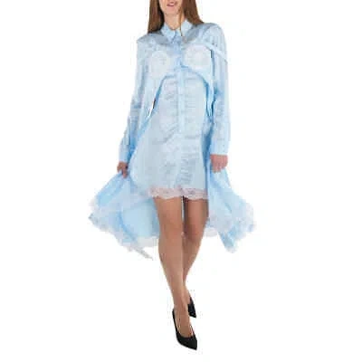 BURBERRY BURBERRY CRINKLED EFFECT LONG SLEEVE DRESS