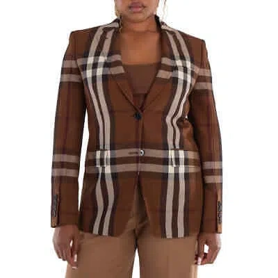 BURBERRY BURBERRY DARK BIRCH BROW GIANT CHECK BLAZER JACKET