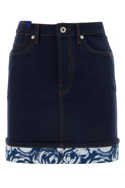 BURBERRY DARK BLUE DENIM MINI SKIRT