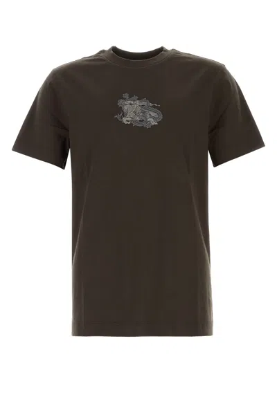 BURBERRY DARK BROWN COTTON T-SHIRT