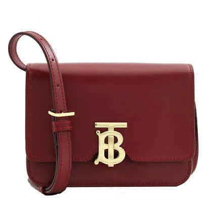 BURBERRY BURBERRY DARK CARMINE MINI TB LEATHER CROSSBODY 8041028