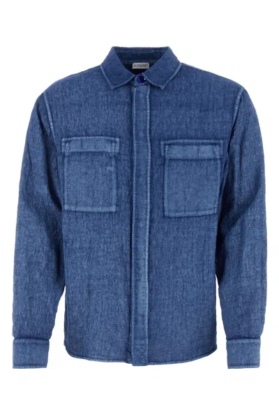 BURBERRY DENIM BLUE LINEN SHIRT