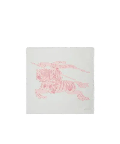 BURBERRY EKD-MOTIF FRINGED SCARF