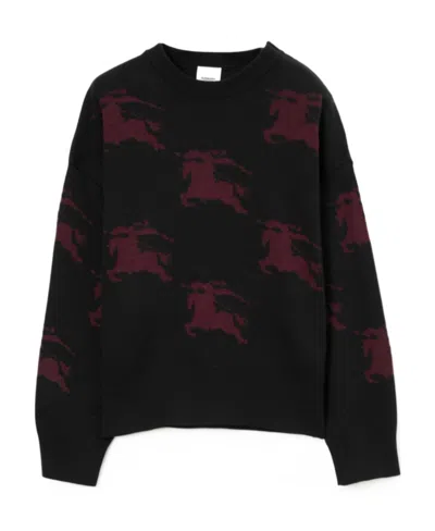 BURBERRY BURBERRY LOGO INTARSIA-KNIT CREWNECK JUMPER