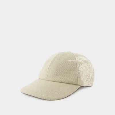 BURBERRY EKD TWILL CAP - BURBERRY - SYNTHETIC - BEIGE