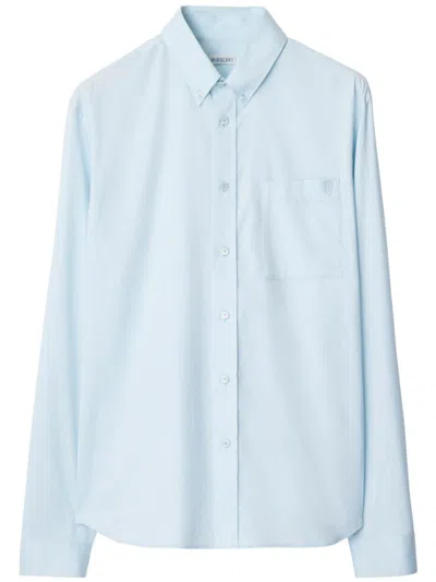 BURBERRY EMBROIDERED-LOGO SHIRT