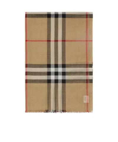 BURBERRY BURBERRY CHECKED FRAYED-EDGE SCARF