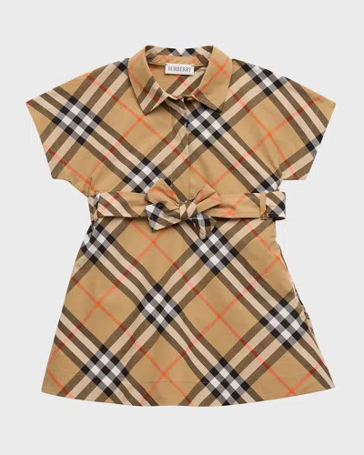 BURBERRY GIRL'S GIULETTA CHECK-PRINT SHIRT DRESS