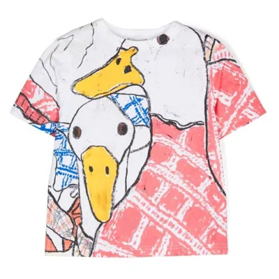 BURBERRY BURBERRY GIRLS GOOSE ILLUSTRATION PRINTED COTTON T-SHIRT