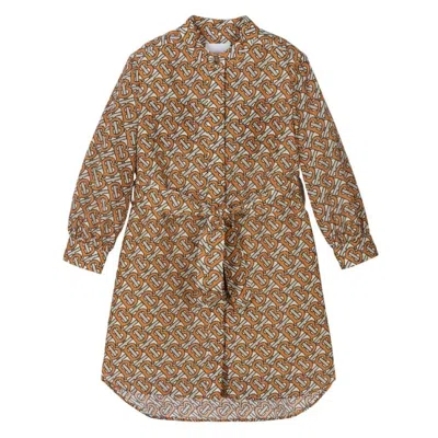 BURBERRY BURBERRY GIRLS MONOGRAM PRINT SHIRT DRESS