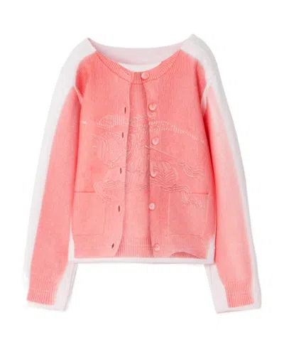 BURBERRY BURBERRY KIDS LOGO EMBROIDERED KNIT CARDIGAN