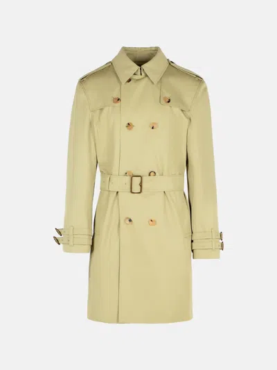 BURBERRY GREEN COTTON TRENCH COAT