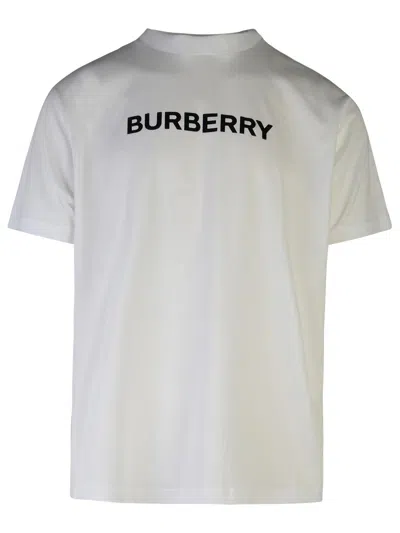 BURBERRY BURBERRY 'HARRISTON' WHITE COTTON T-SHIRT MEN
