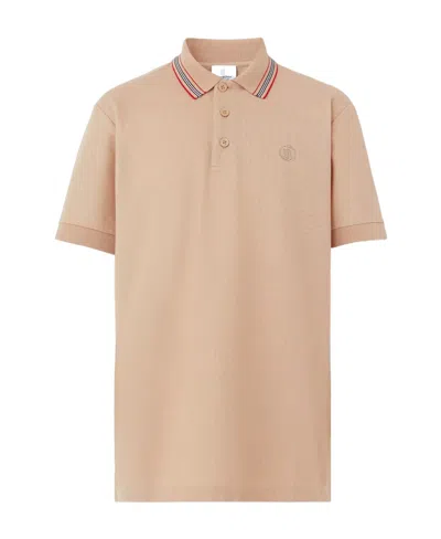 BURBERRY BURBERRY LOGO EMBROIDERED SHORT SLEEVED POLO SHIRT
