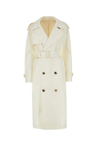 BURBERRY IVORY SILK TRENCH COAT