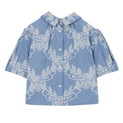 BURBERRY BURBERRY KIDS OAK MOTIF PRINT CHAMBRAY SHIRT