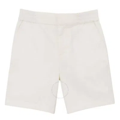 BURBERRY BURBERRY KIDS WHITE ROMEO EKD COTTON CHINO SHORTS