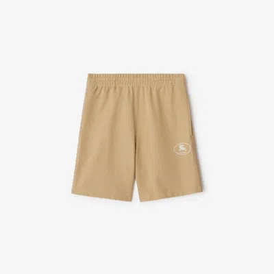 BURBERRY BURBERRY KNIGHT STAMP COTTON SHORTS