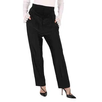 BURBERRY BURBERRY LADIES BLACK LOMBARDY DOUBLE-WAISTED JERSEY PANTS