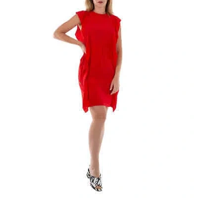 BURBERRY BURBERRY LADIES BRIGHT RED SILK CREPE DE CHINE DRESS
