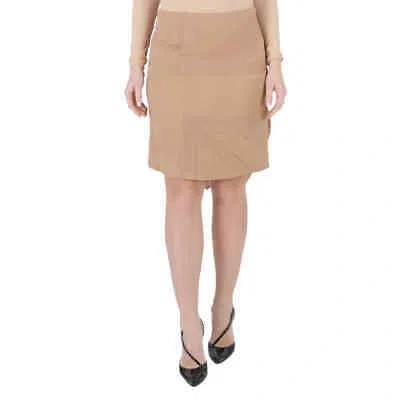 BURBERRY BURBERRY LADIES DARK BISCUIT FLAG INTARSIA SATIN SKIRT