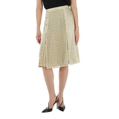 BURBERRY BURBERRY LADIES MONOGRAM PRINT SILK PLEATED SKIRT