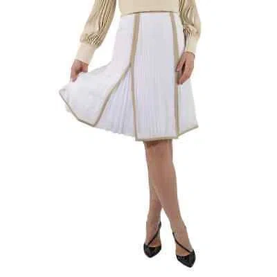 BURBERRY BURBERRY LADIES SILK PLEATED SKIRT IN MAGNOLIA