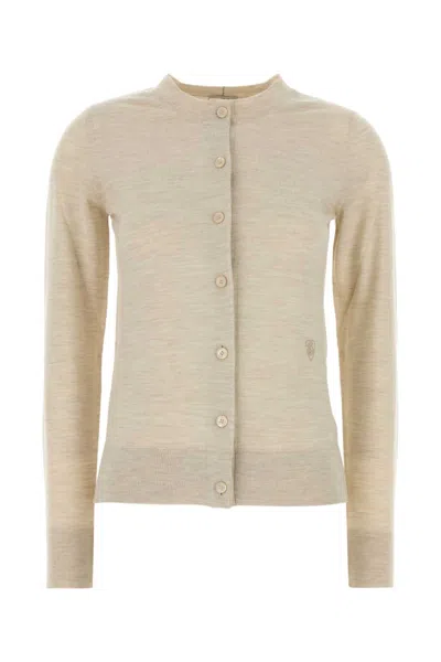 BURBERRY WOMEN LIGHT BEIGE WOOL CARDIGAN, XS LUXURY SWEATERS & KNITWEAR FOR WOMEN DARVEYS