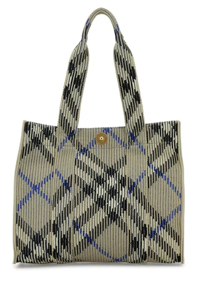 BURBERRY BURBERRY EMBROIDERED CANVAS SHOPPING BAG