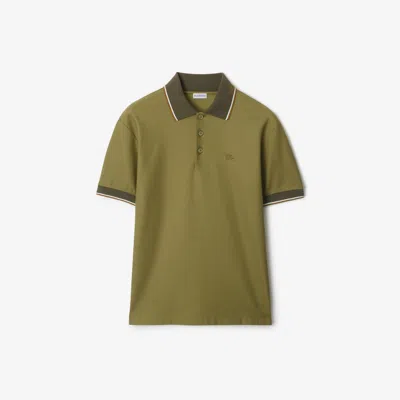 BURBERRY BURBERRY LOGO COLLAR COTTON POLO SHIRT