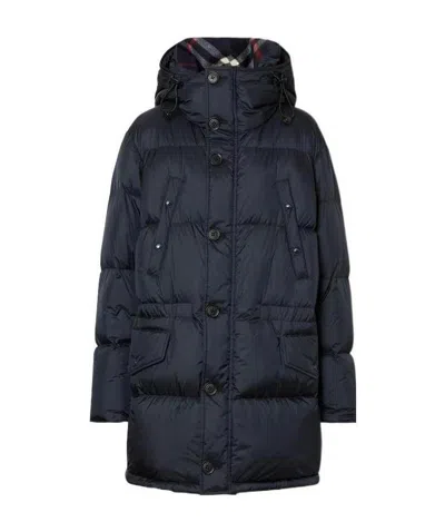 BURBERRY LOGO DETAIL HOODED PUFFER COAT