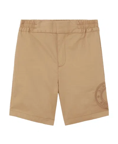 BURBERRY BURBERRY KIDS LOGO EMBROIDERED CHINO SHORTS