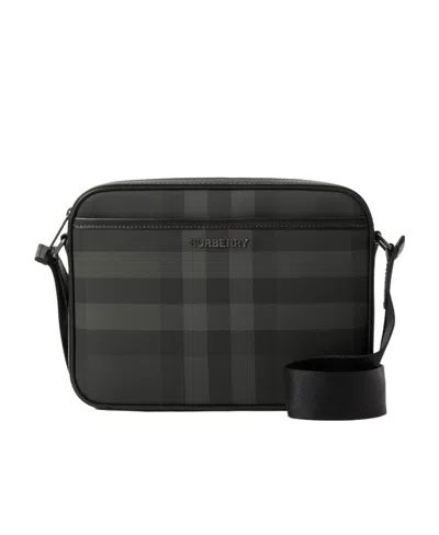 BURBERRY BURBERRY LOGO PLAQUE CHECKED MESSENGER BAG
