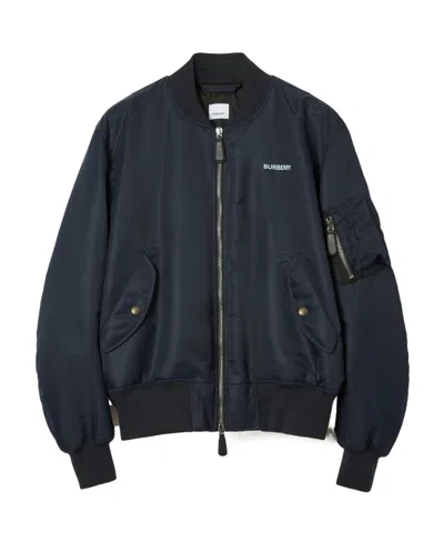 BURBERRY BURBERRY LOGO-PRINTED ZIPPED BOMBER JACKET