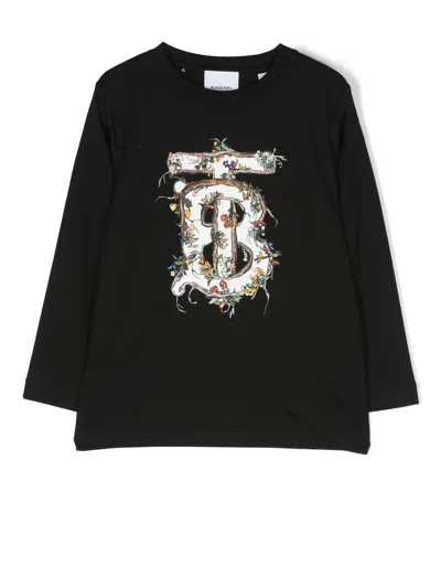 BURBERRY LONG-SLEEVE MONOGRAM-PRINT TOP