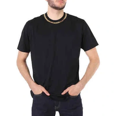 BURBERRY BURBERRY MEN'S BLACK CHAIN DETAIL T-SHIRT
