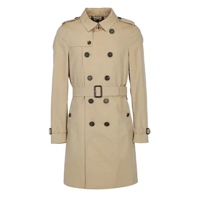 BURBERRY BURBERRY MEN'S THE CHELSEA LONG DOUBLE-BREASTED TRENCH COAT IN HONEY